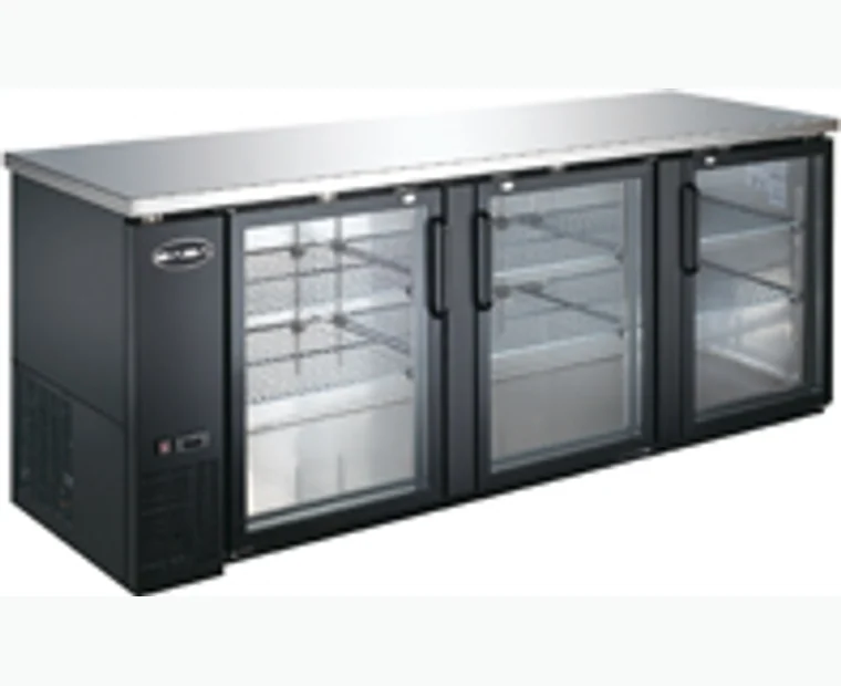 48" Two Glass Door Back Bar Cooler (Black), model SBB-24-48G