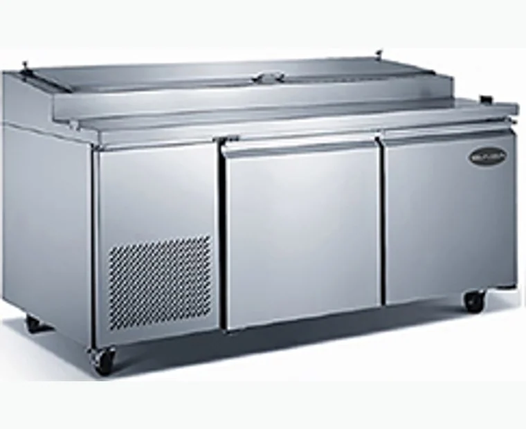 One Door Pizza Prep Table with Pans, model SPP-44-6