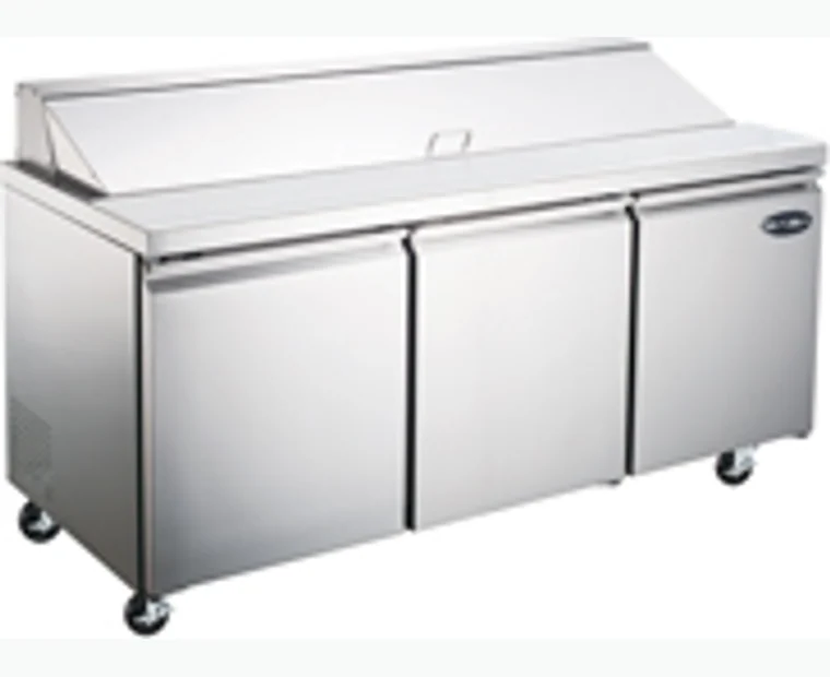 One Door Sandwich Prep Table with Pans, model SPS-27-8